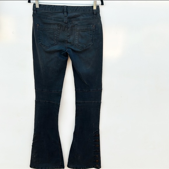 Free People Skyler Button Flare Jeans Moto Seamed - Picture 2 of 10